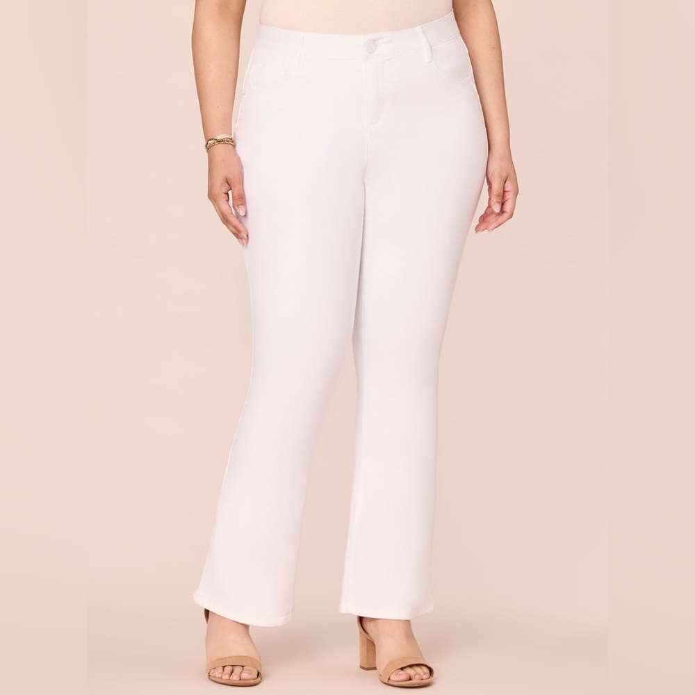 "Ab"solution® White Denim Itty Bitty Bootcut Plus Jeans